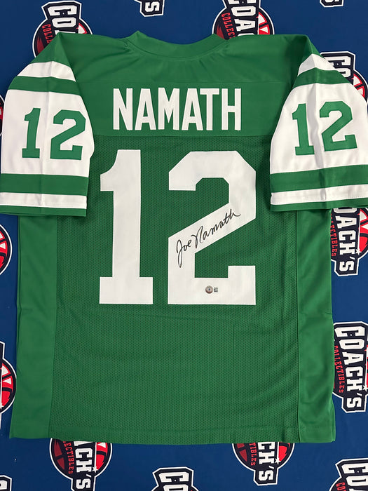 Joe Namath Autographed NY Jets CUSTOM Home Green Jersey (Beckett)