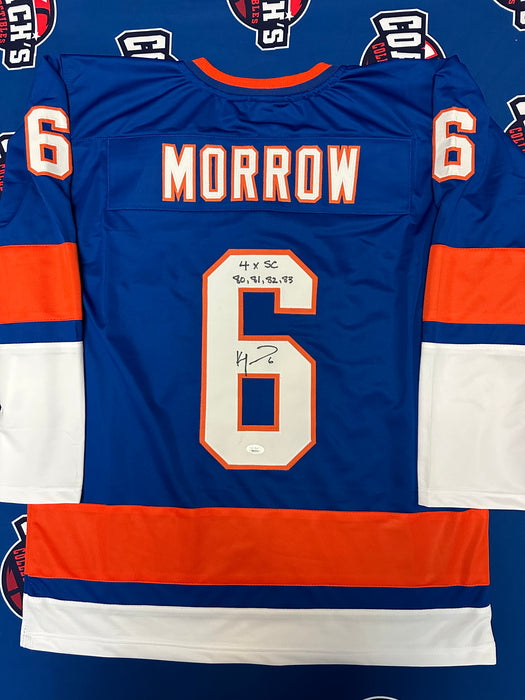 Ken Morrow Autographed NY Islanders CUSTOM Blue Jersey w/ Inscription (JSA)