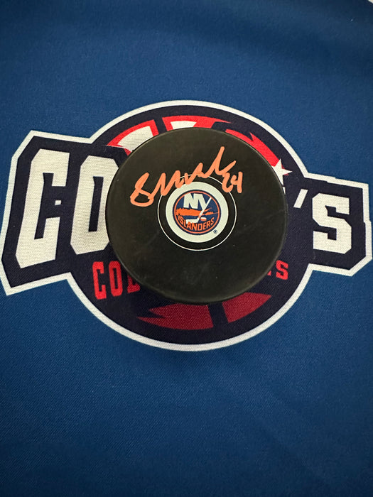 Scott Mayfield Autographed NY Islanders Hockey Puck (JSA)