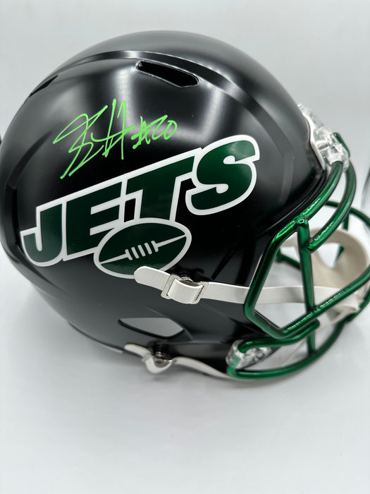 Breece Hall Autographed NY Jets 2022 Black Alternate Speed Replica Helmet (Fanatics)