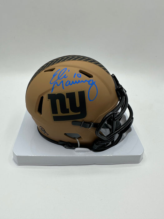 Eli Manning Autographed NY GIants 2023 Salute to Service Mini Helmet (Fanatics)