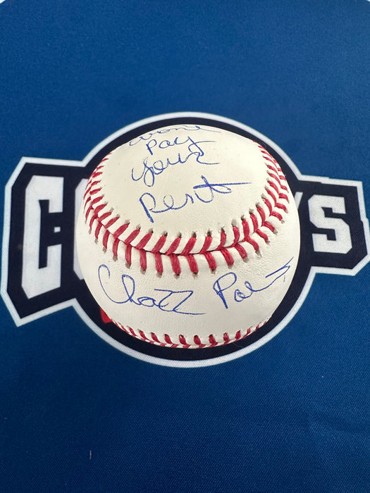 Chazz Palminteri Autographed OMLB w/ Mickey Mantle wont pay your rent (JSA)