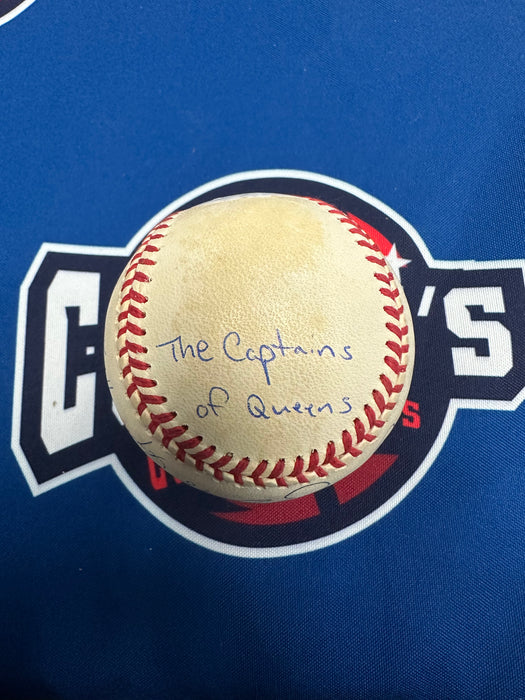 Captains of Queens Autographed Baseball #9 w/ Inscription (JSA)