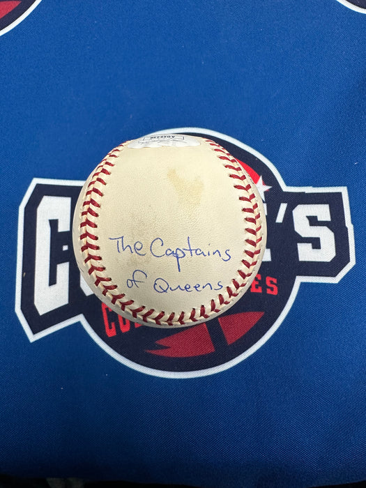Captains of Queens Autographed Baseball #10 w/ Inscription (JSA)