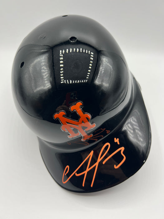 Francisco Alvarez Autographed Full Size Authentic NY Mets Black Batting Helmet (Beckett)
