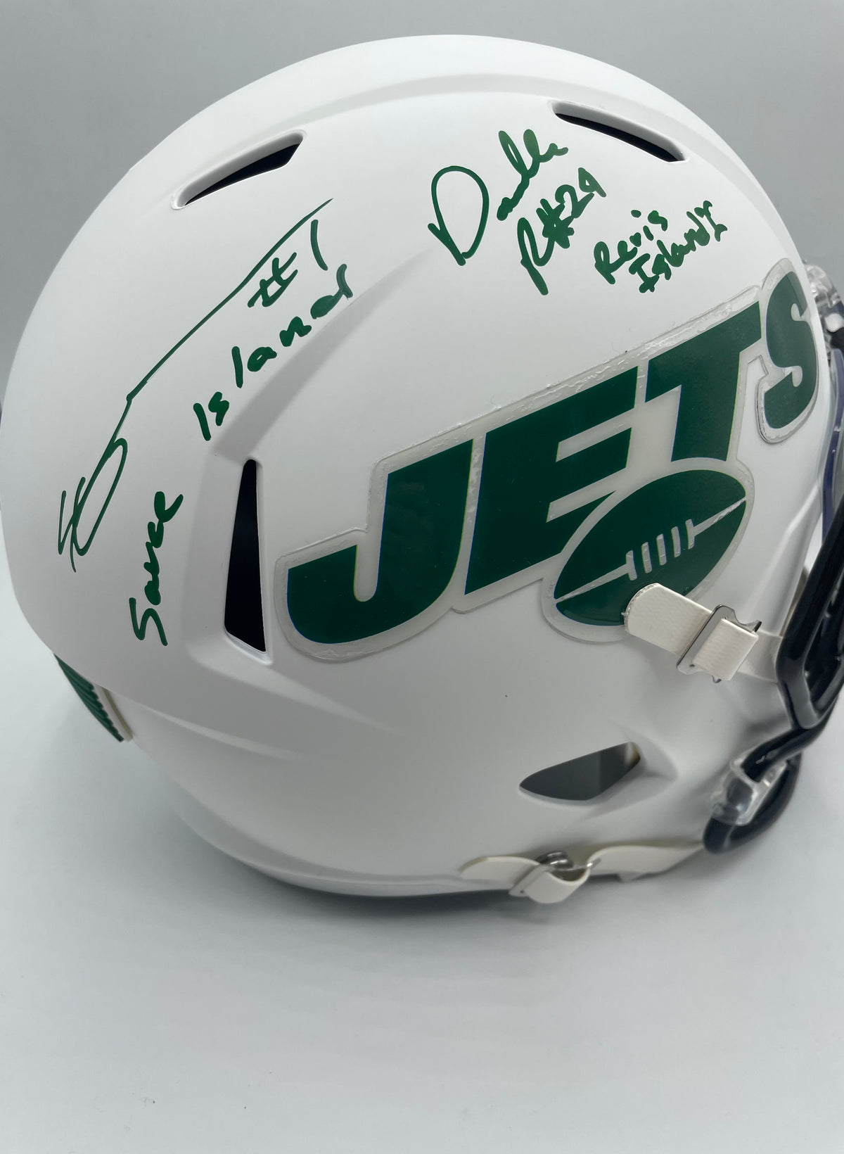 Darrelle Revis Signed Jets Flash Speed Mini Helmet (Beckett