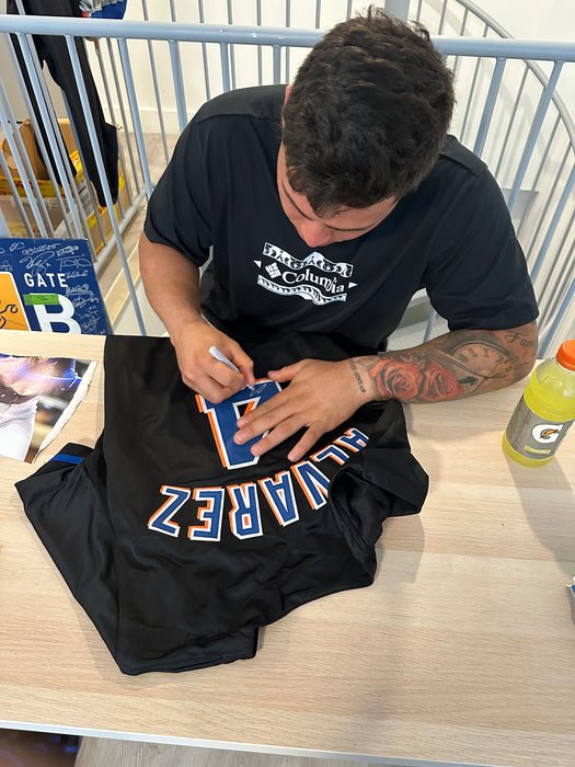 Francisco Alvarez Autographed CUSTOM NY Mets Black Jersey (Beckett)