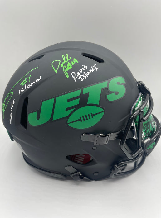 Fully Loaded Darrelle Revis & Sauce Gardner DUAL Autographed NY Jets Eclipse Full Size Authentic Helmet w/ Inscriptions (Beckett)