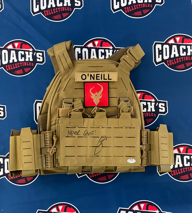 Robert O'Neill Autographed Navy Seal Tactical Vest with "Never Quit!" Inscription (PSA)