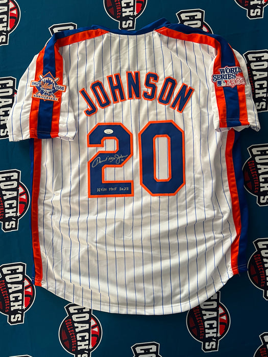 Howard Johnson Autographed CUSTOM NY Mets Jersey w/ NYM HOF 2023 Inscription (JSA)