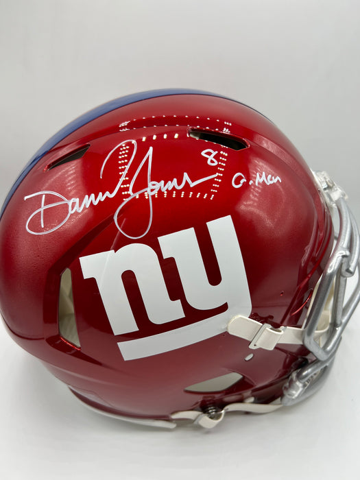 Daniel Jones Autographed New York Giants Flash Authentic Helmet with GMen Inscr (Beckett)