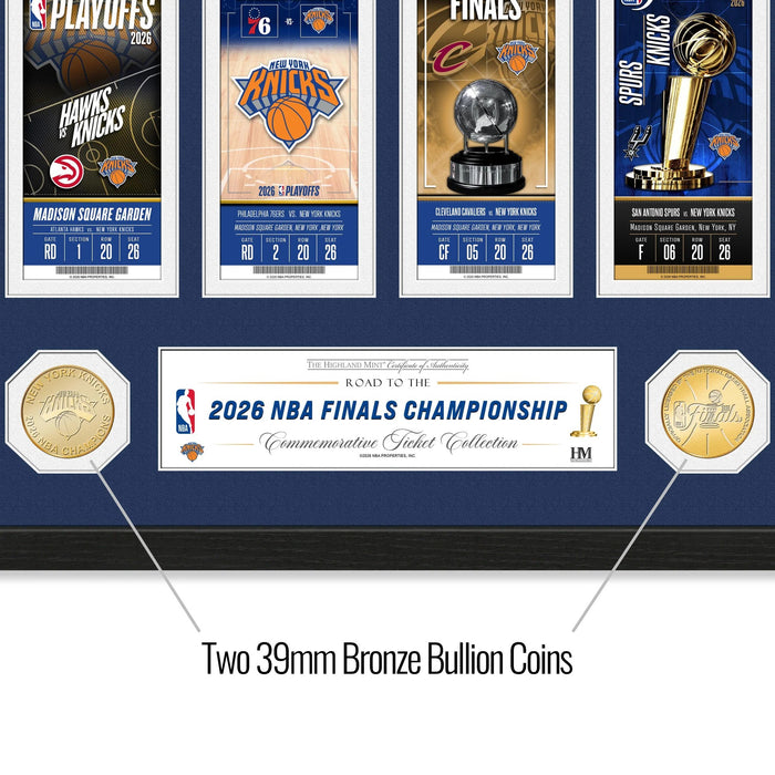 FRAMED New York Knicks 2026 Replica Tickets Road to the NBA Championship w/ Bronze Coin
