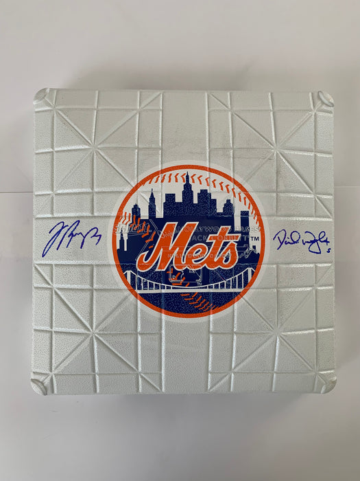 David Wright & Jose Reyes Dual Autographed Full Size NY Mets Base (JSA)