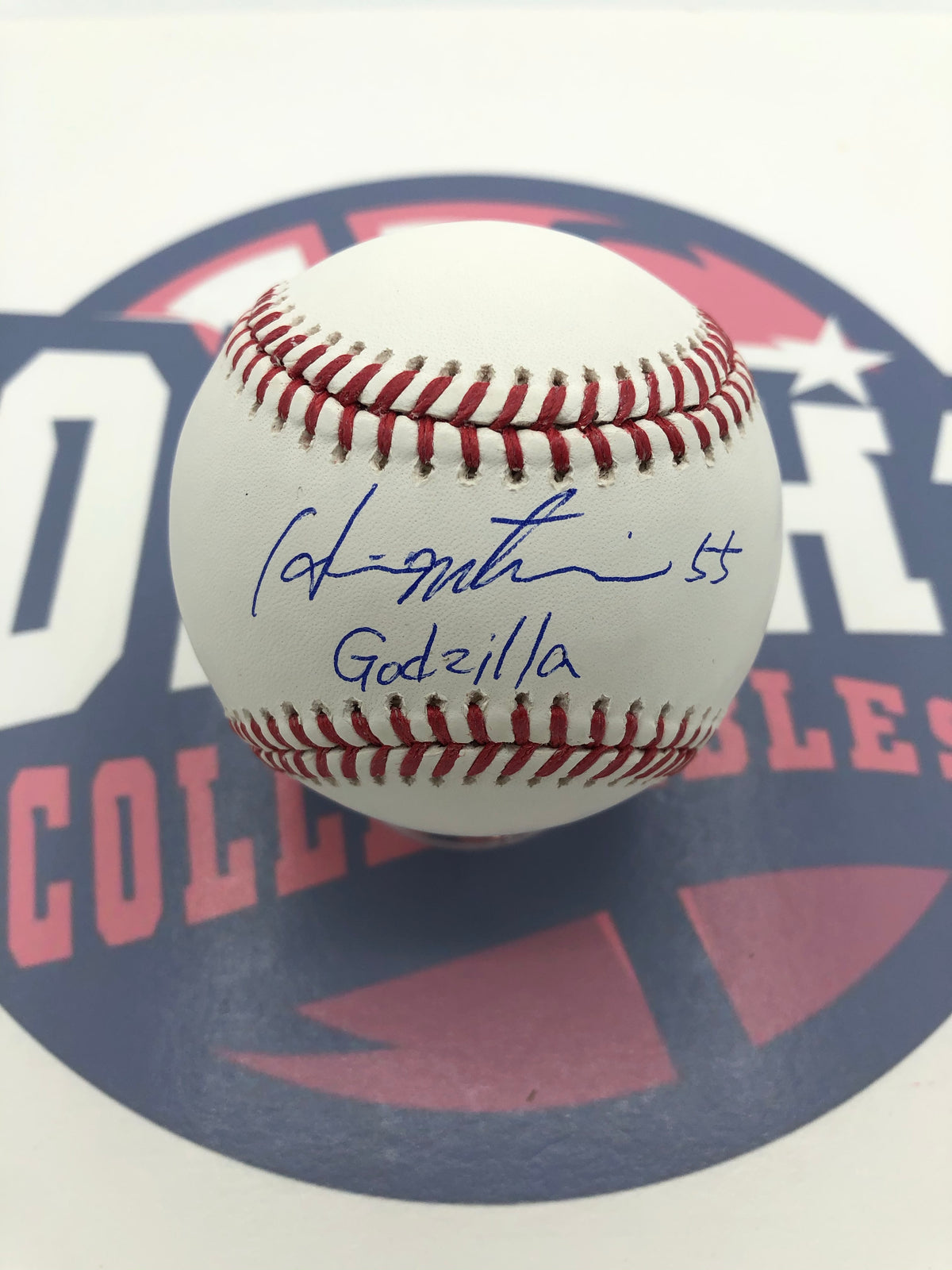 Hideki Matsui Autographed OMLB with Godzilla Inscription (JSA) — Coach ...