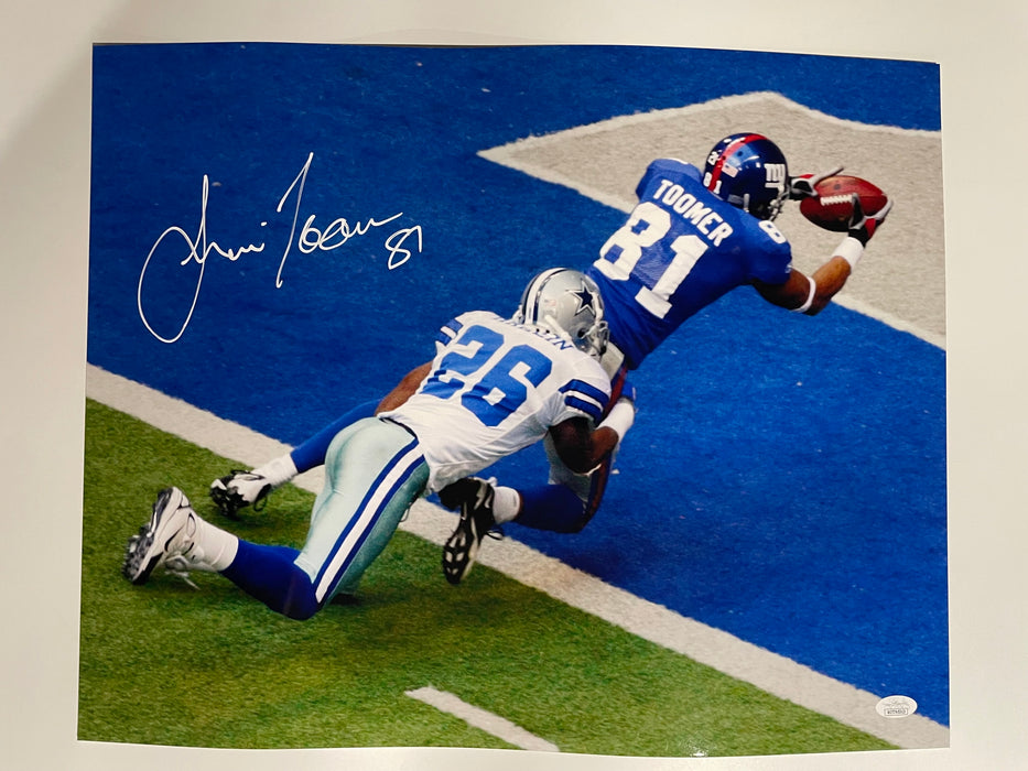 Amani Toomer Autographed 16x20 Catch vs Dallas Photo (JSA)