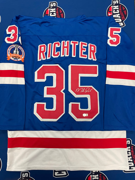Mike Richter Autographed CUSTOM NY Rangers Blue Home Jersey (Beckett)