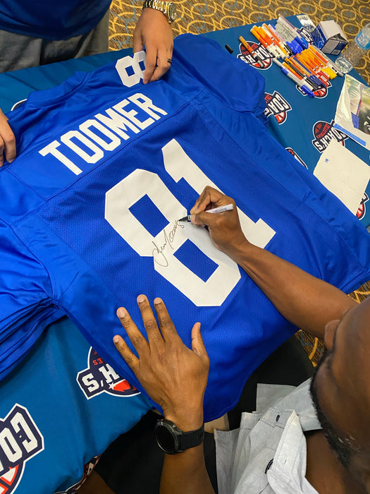 Amani Toomer Autographed NY Giants CUSTOM Blue Home Jersey (JSA