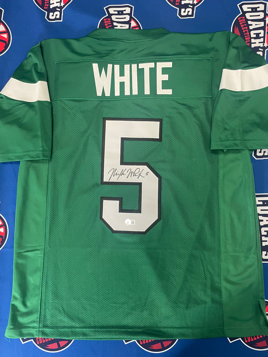 Mike White Autographed CUSTOM NY Jets Green Jersey  (Beckett)