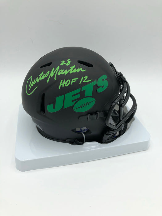 Curtis Martin Autographed Eclipse Alternate Mini Helmet with HOF 12 Inscription (PSA)