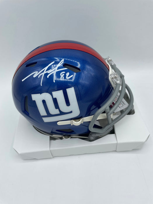 Mario Manningham Autographed NY Giants Speed Mini Helmet (JSA)
