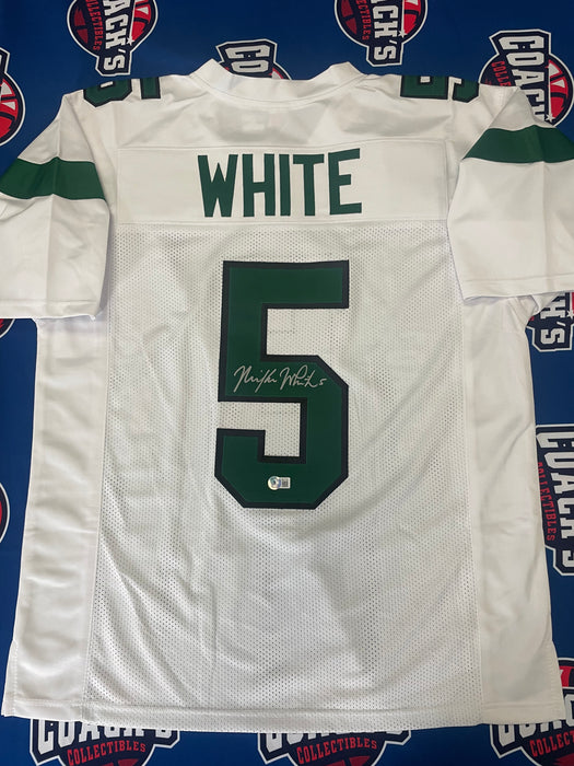 Mike White Autographed CUSTOM NY Jets White Jersey  (Beckett)