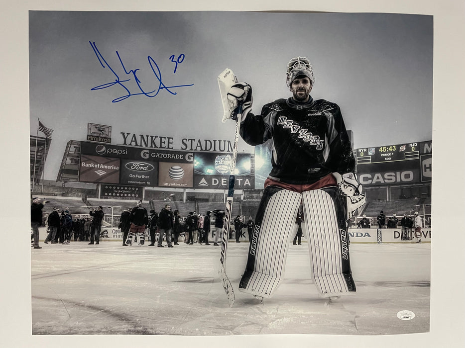Henrik Lundqvist Autographed 16x20 Yankee Stadium Winter Classic Photo (JSA)