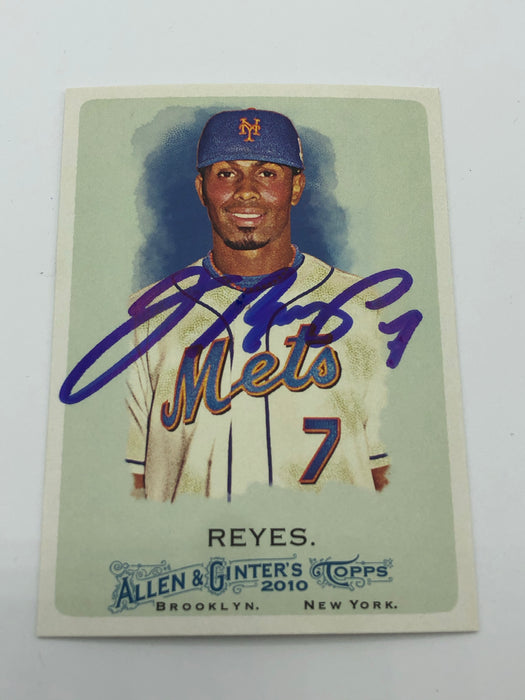 Jose Reyes Autographed 2010 Topps Allen & Ginter Card (JSA)