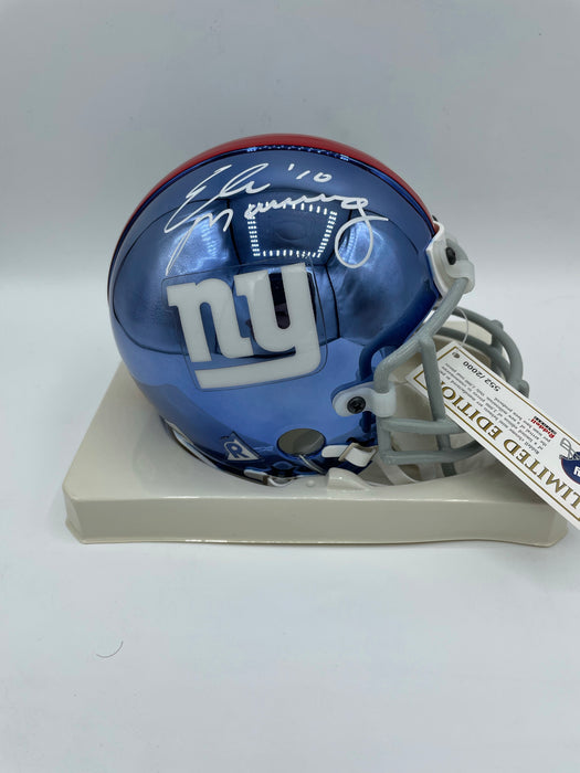 Eli Manning Autographed Chrome 2000 Mini Helmet (Fanatics) — Coach's Collectibles Eli Manning Autographed Chrome 2000 Mini Helmet (Fanatics) — Coach's Collectibles