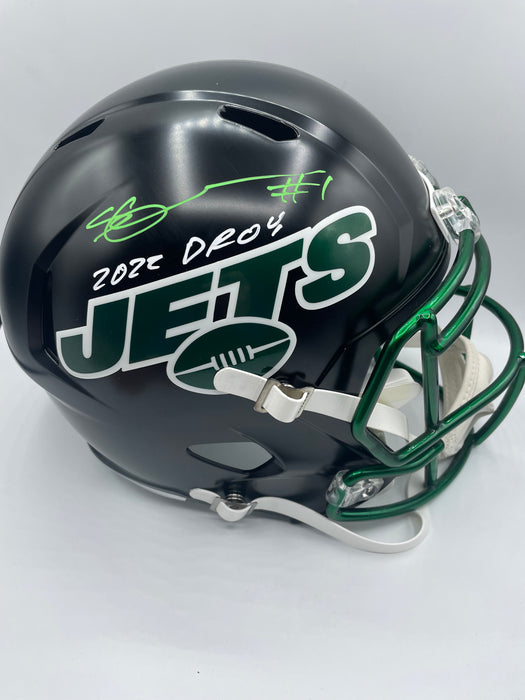 Sauce Gardner Autographed NY Jets 2022 Black Alternate Speed Replica w/ 2022 DROY Inscription (JSA)