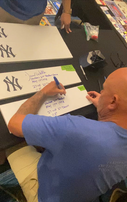 David Wells Autographed NY Yankees Pitching Rubber w/ Mutli Inscriptions (JSA)