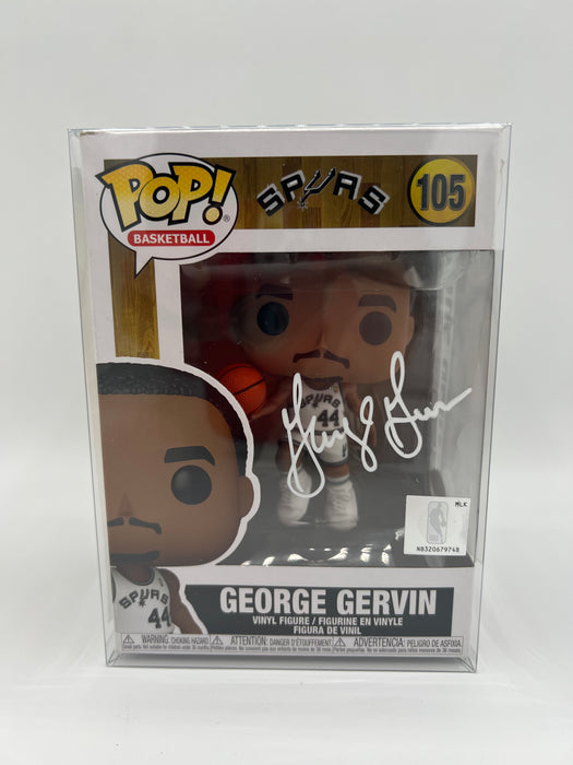 George Gervin Autographed Funko Pop #105 (JSA)