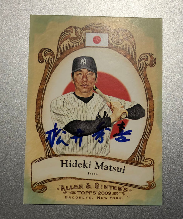 Hideki Matsui Kanji Autographed 2009 Topps Allen & Ginter's National Pride Card (JSA)