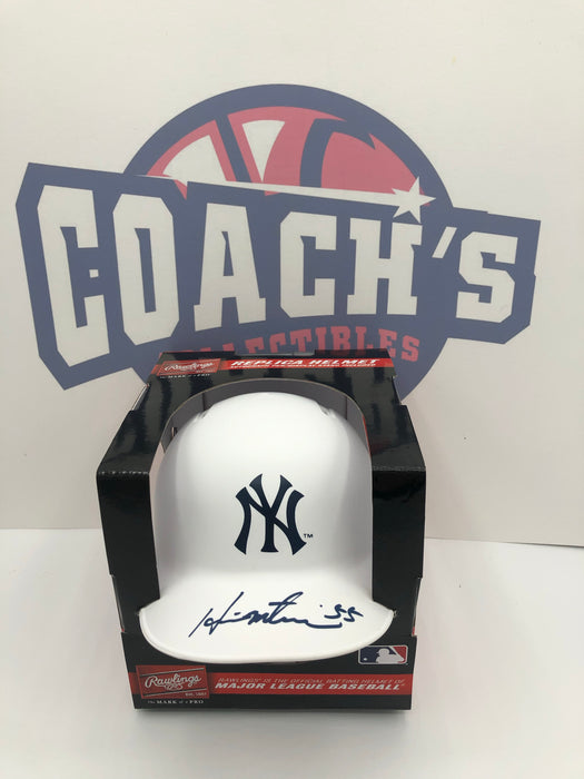 Hideki Matsui Autographed NY Yankees Matte White Mini Batting Helmet (JSA)