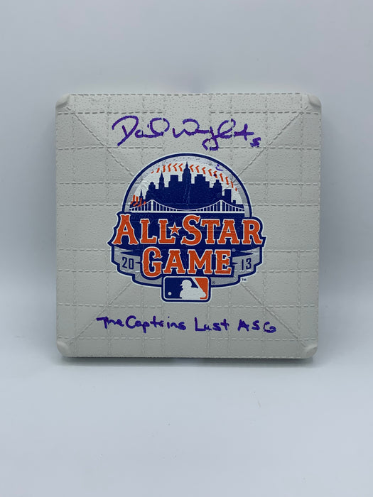 David Wright Autographed 2013 All Star Game Mini Base with Captain's Last ASG Inscription (JSA)