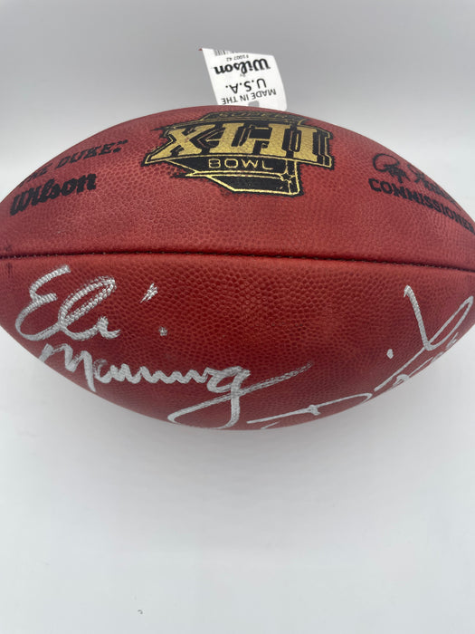 Eli Manning & David Tyree Dual Autographed NFL Official "The Duke" SB XLII Football (Fanatics)
