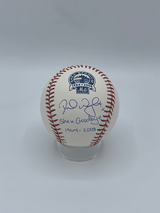 David Wright Autographed Shea Stadium Final Season Baseball with Shea Goodbye 1964-2008 Inscription (JSA)