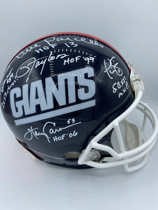 Multi Signed New York Giants Retro VsR4 Authentic Helmet with Multiple Inscriptions (Beckett, JSA, Fanatics)