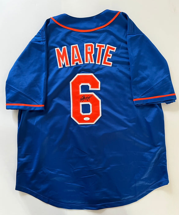 Starling Marte Autographed CUSTOM NY Mets Blue Jersey (JSA)