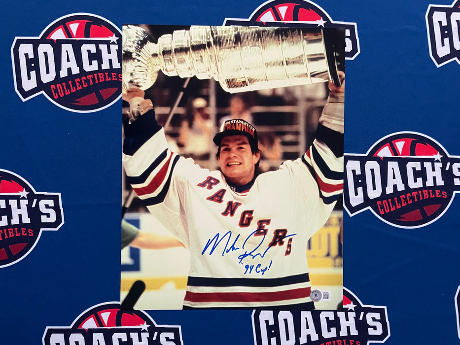 Mike Richter Autographed 11x14 Stanley Cup Photograph with 94 Cup! Inscription (Beckett)k
