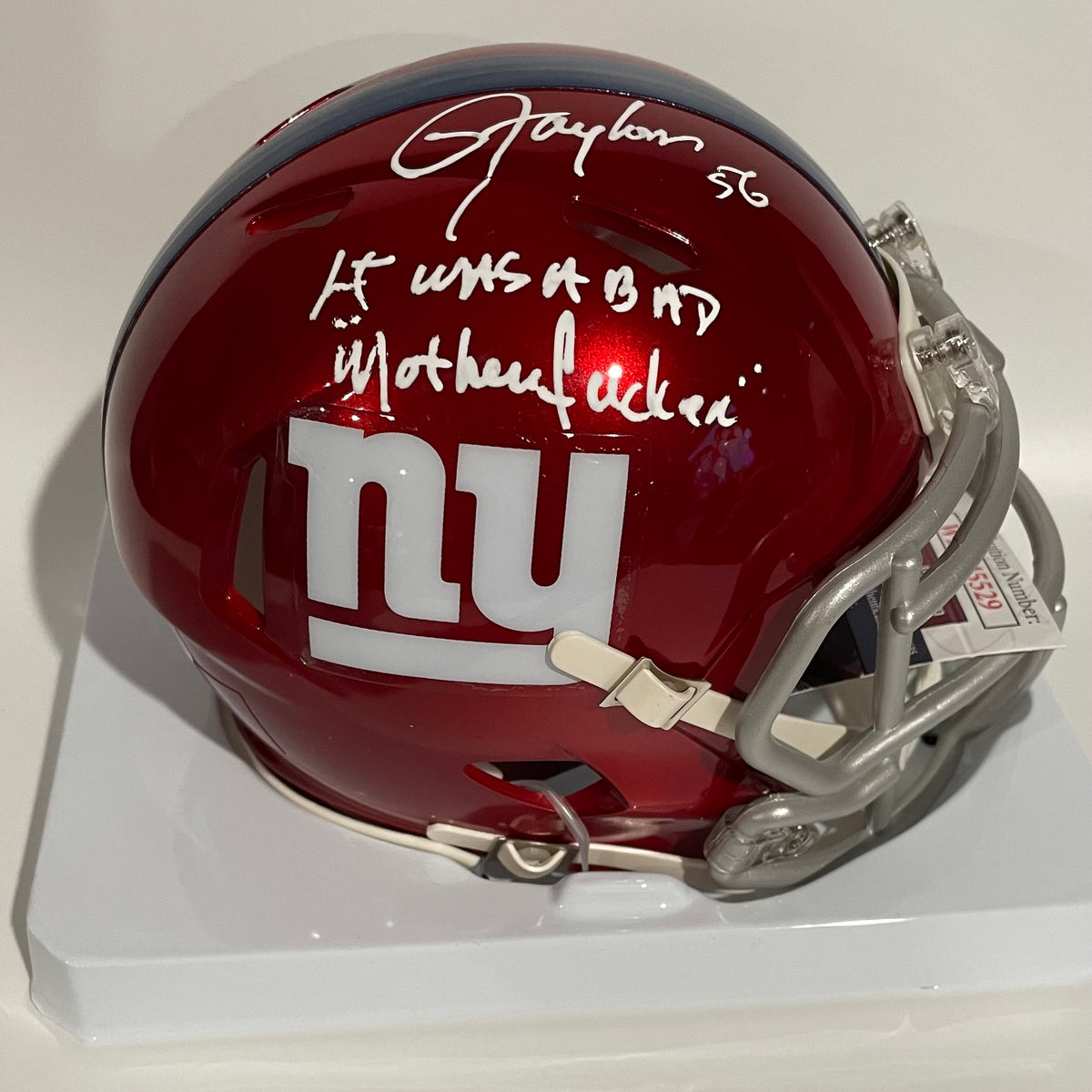 Lawrence Taylor Signed NY Giants Mini Football Helmet - CharityStars