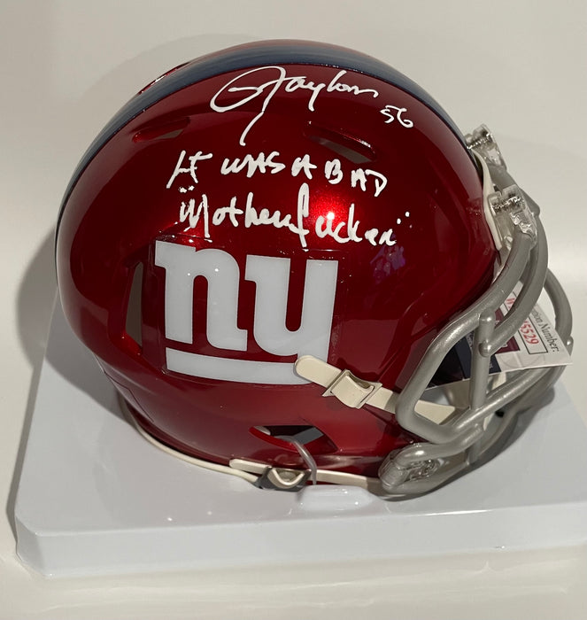 Lawrence Taylor Autographed NY Giants Flash Speed Mini Helmet with Bad —  Coach's Collectibles
