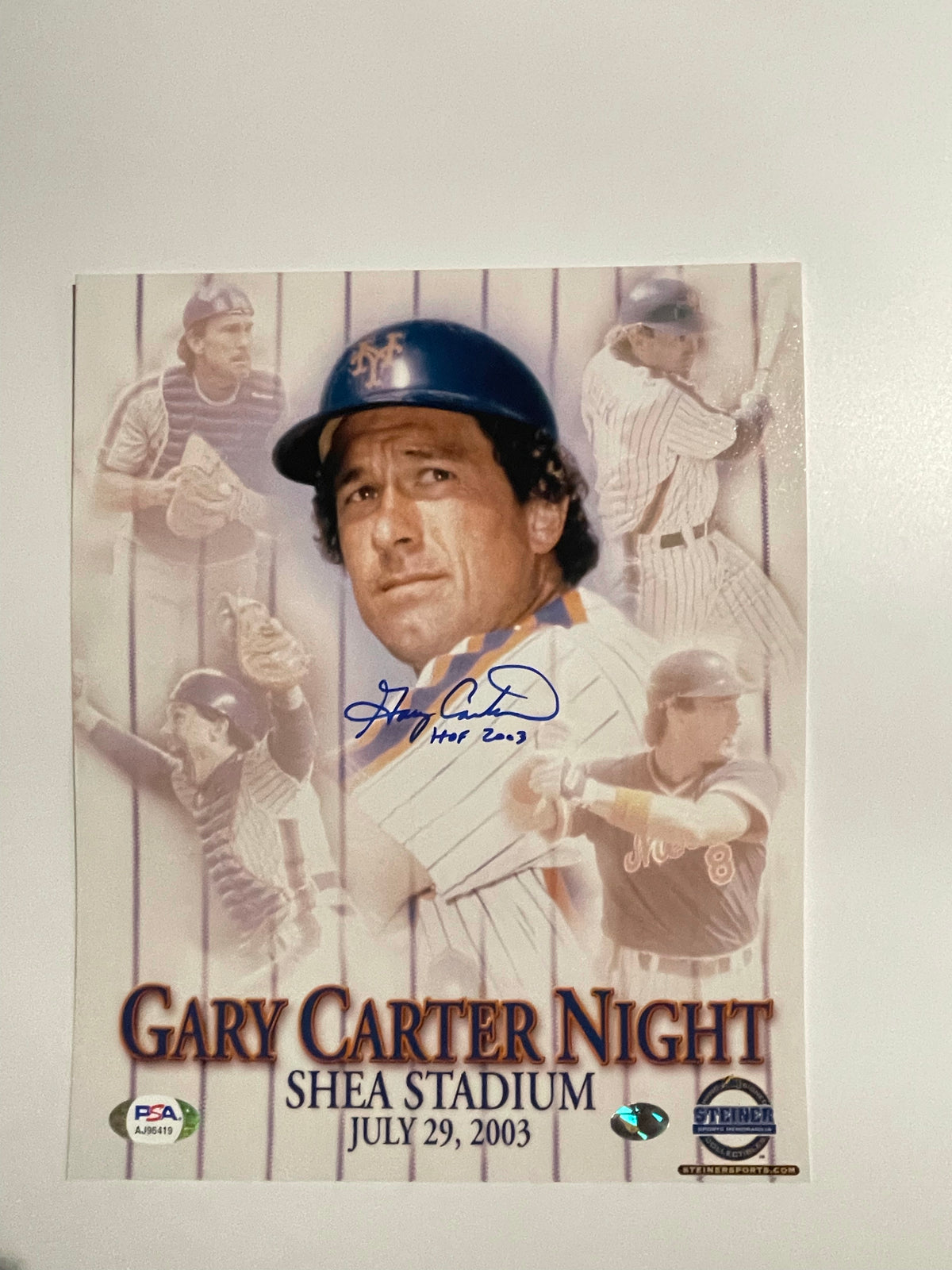 Gary Carter 1986 World Series New York Mets 8 x 10 Framed Baseball Photo  with Engraved Autograph