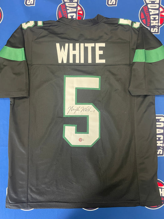 Mike White Autographed CUSTOM NY Jets Black Jersey  (Beckett)