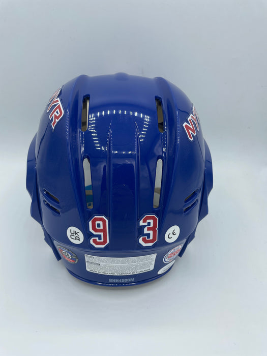Mika Zibanejad Autographed NY Rangers Full Size Bauer Helmet Sz Med (JSA)