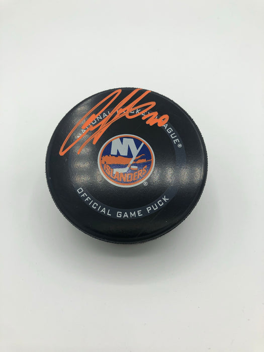 Ilya Sorokin Autographed NY Islanders Game Model Official Puck (JSA)