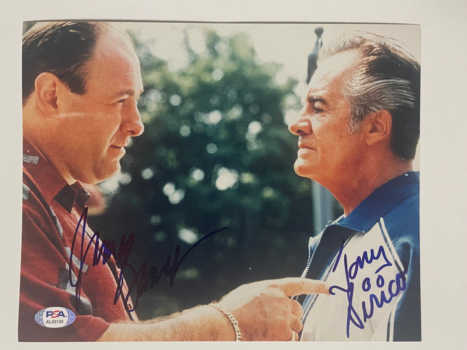 James Gandolfini "Tony Soprano" & Tony Sirico "Paulie" Dual Autographed Sopranos 8x10 Photo (PSA)