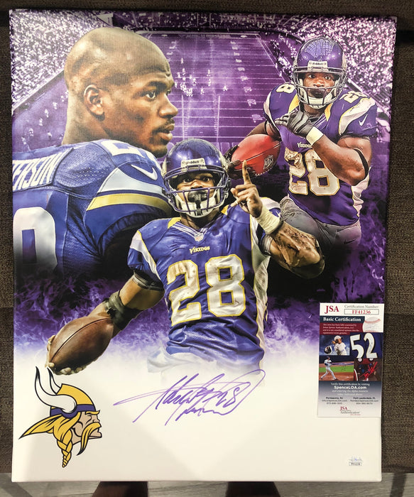 Adrian Peterson Autographed 16x20 Custom Graphic Wrapped Canvas (JSA)
