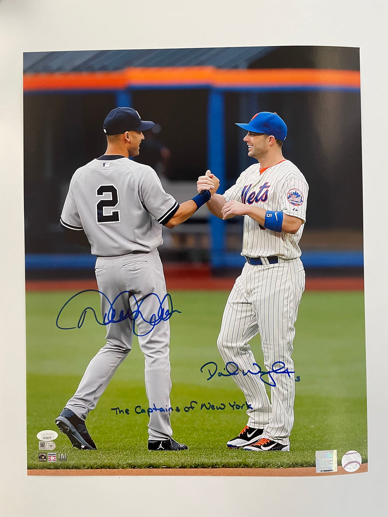 Derek Jeter Signed 16x20 Sliding Into Third Real Dirt