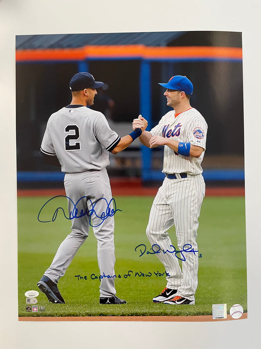 Derek Jeter & David Wright Dual Autographed 16x20 Photo with Inscription (MLB/JSA)