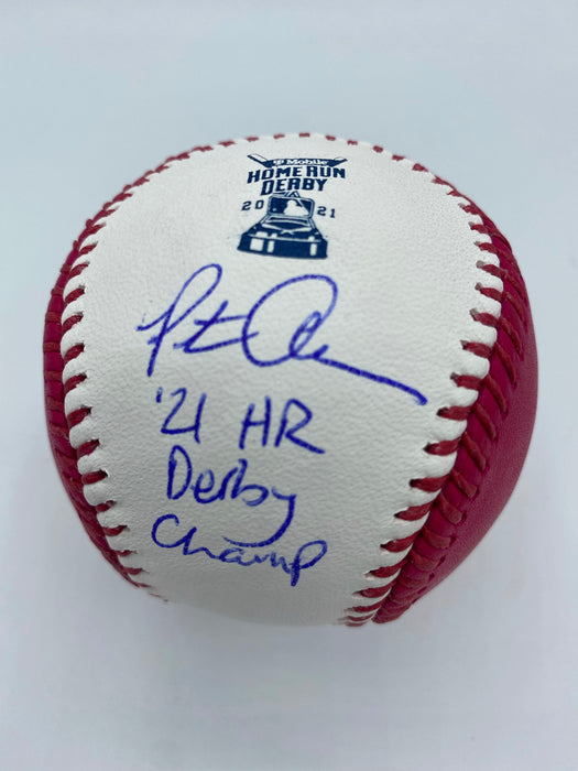 Pete Alonso Autographed Pink 2021 HR Derby Baseball w/ 21 HR Derby Champ Inscription (Fanatics/MLB)